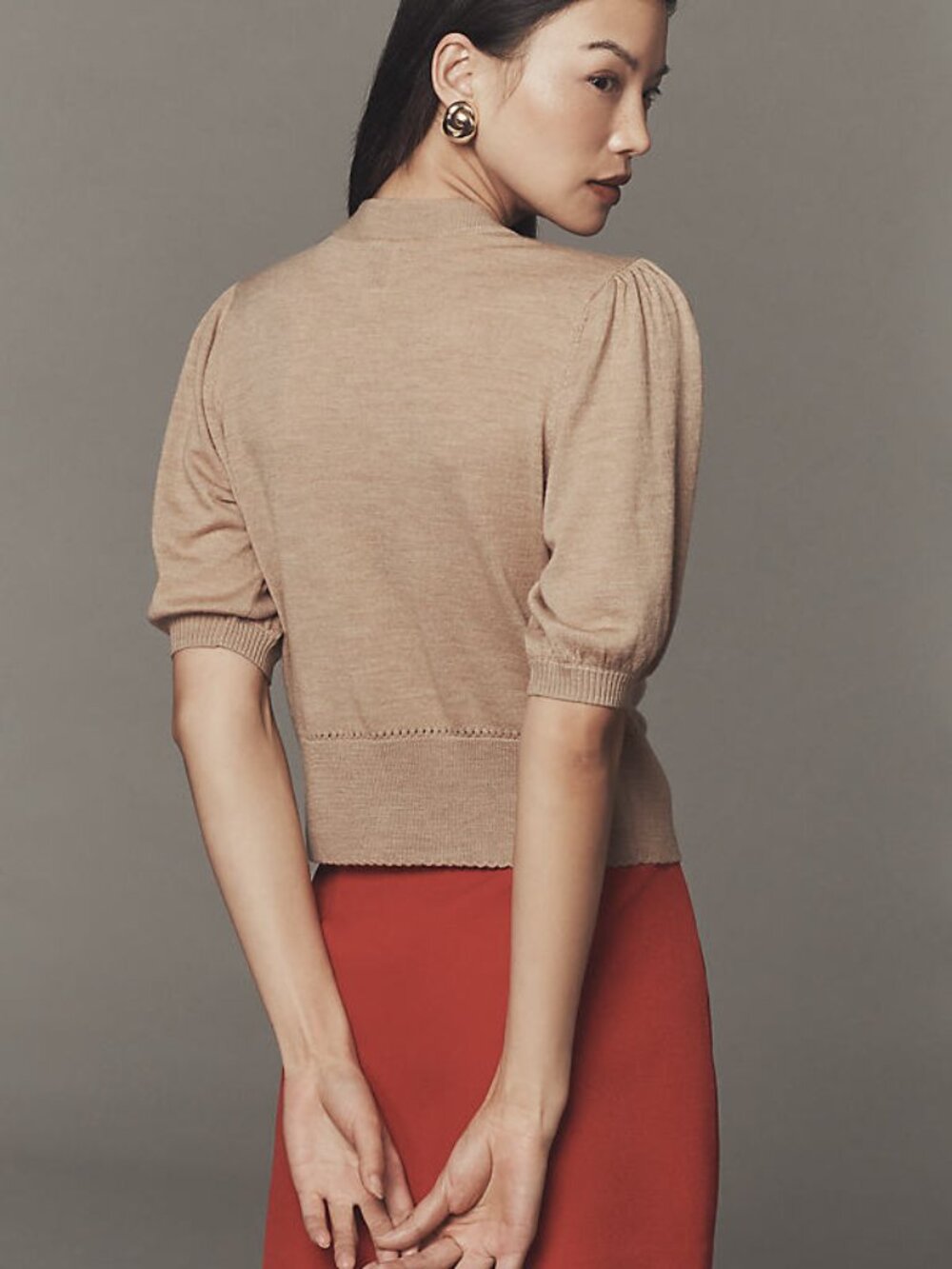 Bow Tie Short Sleeve Cardigan Sweater - Picture 3 of 8